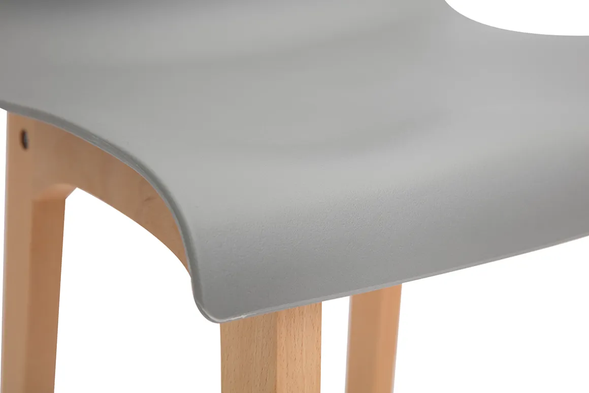 Cheap Miliboo Taburete de bar diseño madera y gris claro 65cm lote de 2 NEW SURF