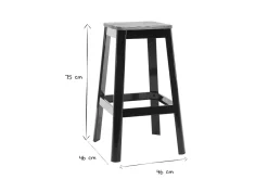 Best Sale Miliboo Taburete de bar diseño negro A75cm NICK
