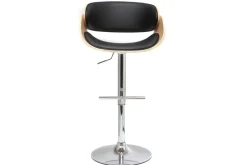 Best Miliboo Taburete de bar diseño negro y madera clara BENT