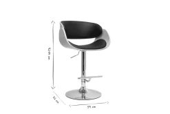 Best Miliboo Taburete de bar diseño negro y madera clara BENT