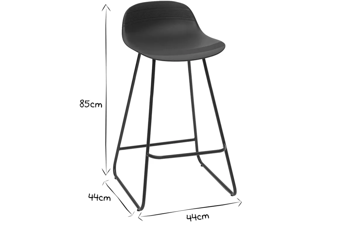 Hot Miliboo Taburete de bar diseño negro lote de 2 ELLA