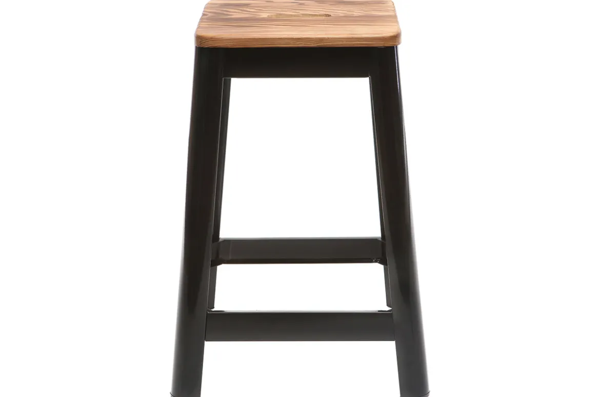 Flash Sale Miliboo Taburete de bar diseño negro A65cm NICK