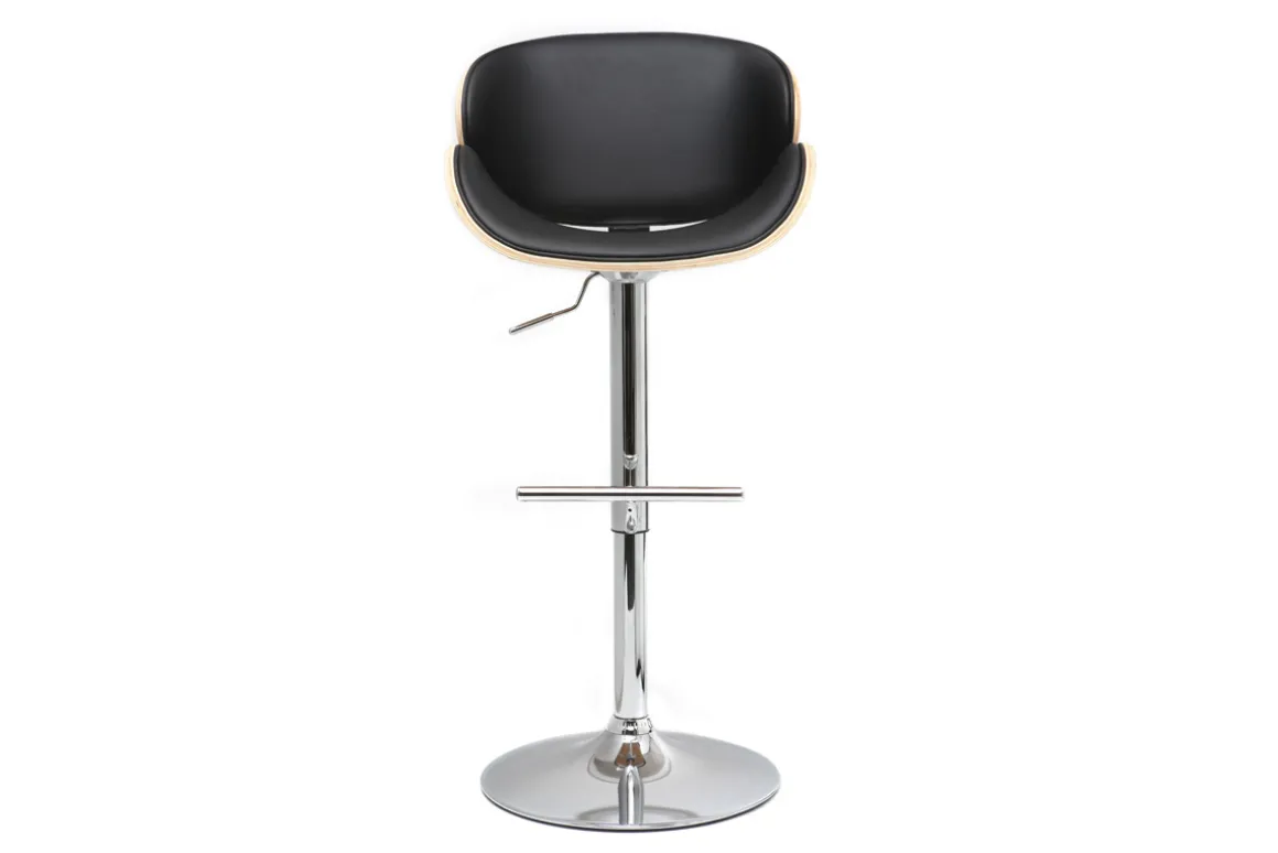 Best Miliboo Taburete de bar diseño negro y madera clara WALNUT