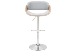 Cheap Miliboo Taburete de bar diseño tejido gris claro y madera clara BENT