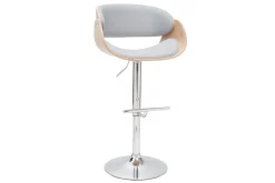 Cheap Miliboo Taburete de bar diseño tejido gris claro y madera clara BENT