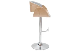 Cheap Miliboo Taburete de bar diseño tejido gris claro y madera clara BENT