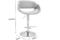 Cheap Miliboo Taburete de bar diseño tejido gris claro y madera clara BENT