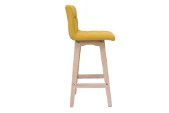 Shop Miliboo Taburete de bar efecto aterciopelado amarillo a 65cm lote de 2 KLARIS