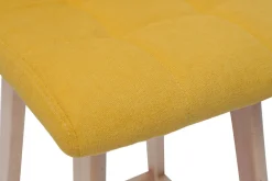 Shop Miliboo Taburete de bar efecto aterciopelado amarillo a 65cm lote de 2 KLARIS