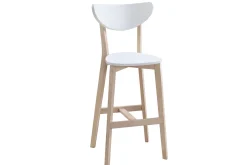 Best Sale Miliboo Taburete de bar escandinavo blanco y madera 75cm lote de 2 LEENA