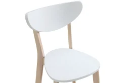 Best Sale Miliboo Taburete de bar escandinavo blanco y madera 75cm lote de 2 LEENA