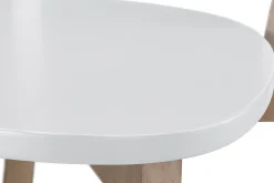 Best Sale Miliboo Taburete de bar escandinavo blanco y madera 75cm lote de 2 LEENA