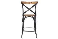 Sale Miliboo Taburete de bar industrial en madera y metal envejecido negro 65 cm JAKE