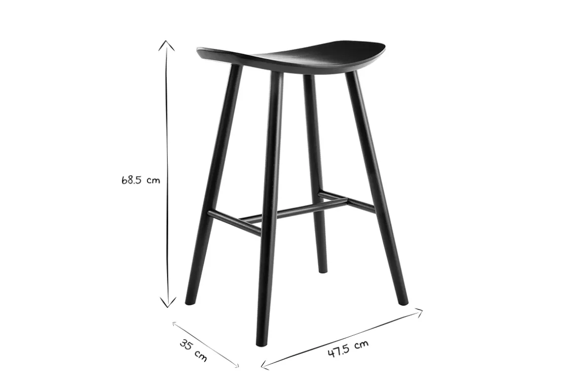 Best Sale Miliboo Taburete de bar madera clara 65 cm DEMORY