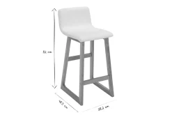 Fashion Miliboo Taburete de bar madera clara y PU negro 65cm lote de 2 OSAKA