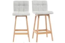 Outlet Miliboo Taburete de bar madera y gris perla 65cm lote de 2 KLARIS
