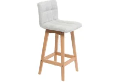 Outlet Miliboo Taburete de bar madera y gris perla 65cm lote de 2 KLARIS