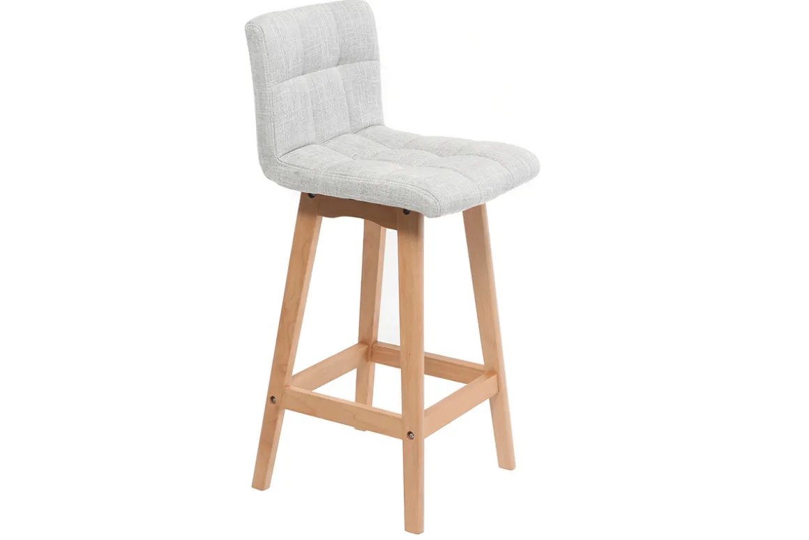 Outlet Miliboo Taburete de bar madera y gris perla 65cm lote de 2 KLARIS