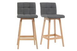 Cheap Miliboo Taburete de bar madera y gris oscuro 65cm lote de 2 KLARIS