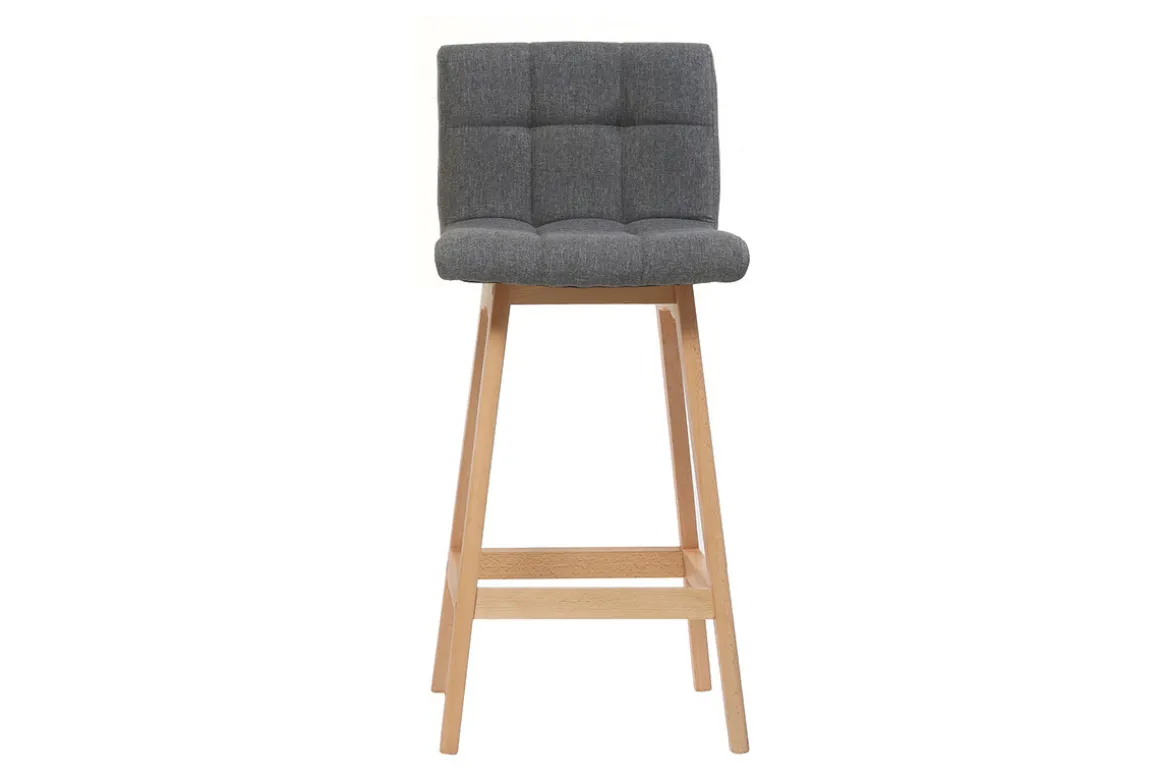 Cheap Miliboo Taburete de bar madera y gris oscuro 65cm lote de 2 KLARIS
