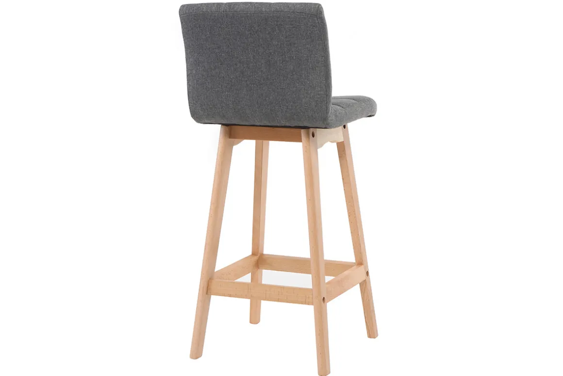 Cheap Miliboo Taburete de bar madera y gris oscuro 65cm lote de 2 KLARIS
