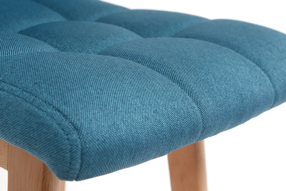 Online Miliboo Taburete de bar madera y azul petróleo 65cm lote de 2 KLARIS