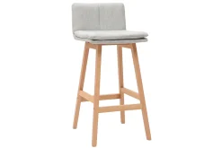 Outlet Miliboo Taburete de bar madera y gris perla 65cm lote de 2 JOAN