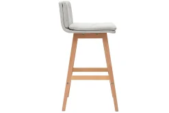 Outlet Miliboo Taburete de bar madera y gris perla 65cm lote de 2 JOAN
