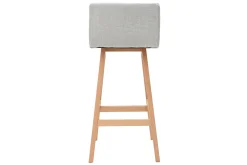Outlet Miliboo Taburete de bar madera y gris perla 65cm lote de 2 JOAN