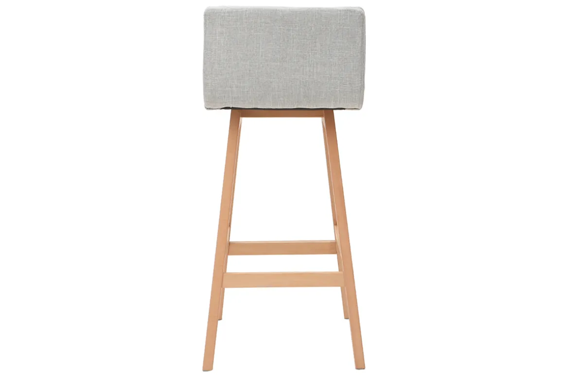 Outlet Miliboo Taburete de bar madera y gris perla 65cm lote de 2 JOAN