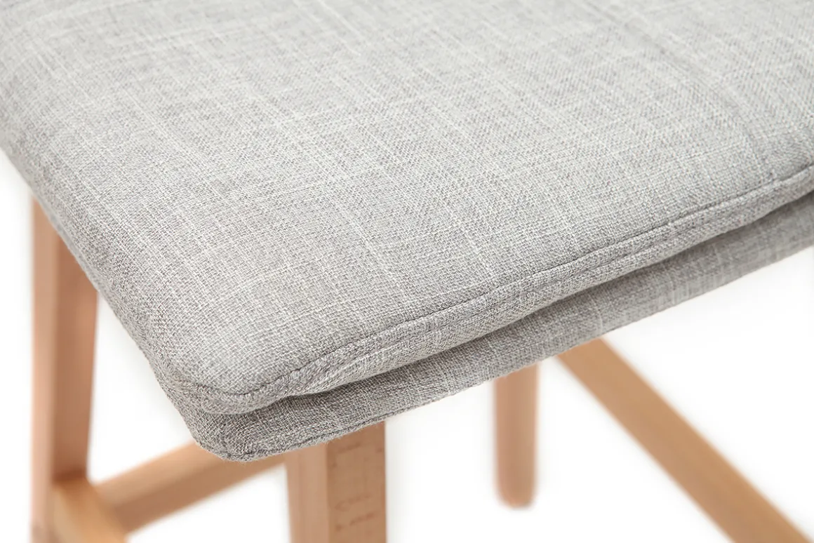 Outlet Miliboo Taburete de bar madera y gris perla 65cm lote de 2 JOAN