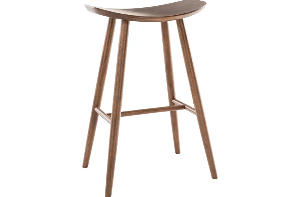 Discount Miliboo Taburete de bar moderno nogal 72cm DEMORY