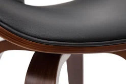 Fashion Miliboo Taburete de bar moderno negro y madera oscura 65 cm WALNUT