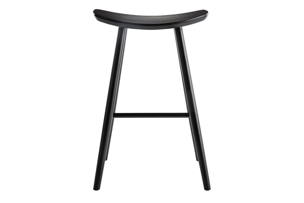 Fashion Miliboo Taburete de bar moderno nogal 72cm DEMORY