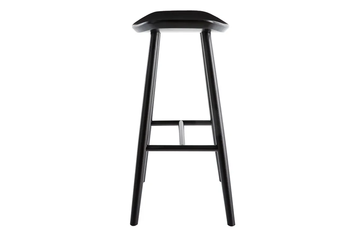 Fashion Miliboo Taburete de bar moderno nogal 72cm DEMORY
