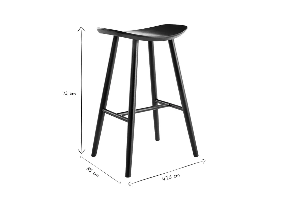 Fashion Miliboo Taburete de bar moderno nogal 72cm DEMORY