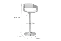 Outlet Miliboo Taburete de bar moderno regulable blanco y madera clara EUSTACHE