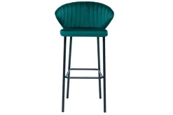 Hot Miliboo Taburete de bar moderno terciopelo azul petróleo 78 cm DALLY