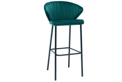 Hot Miliboo Taburete de bar moderno terciopelo azul petróleo 78 cm DALLY