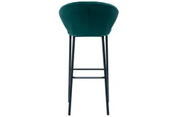 Hot Miliboo Taburete de bar moderno terciopelo azul petróleo 78 cm DALLY