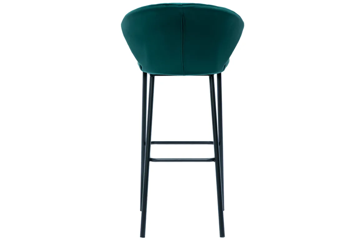Hot Miliboo Taburete de bar moderno terciopelo azul petróleo 78 cm DALLY