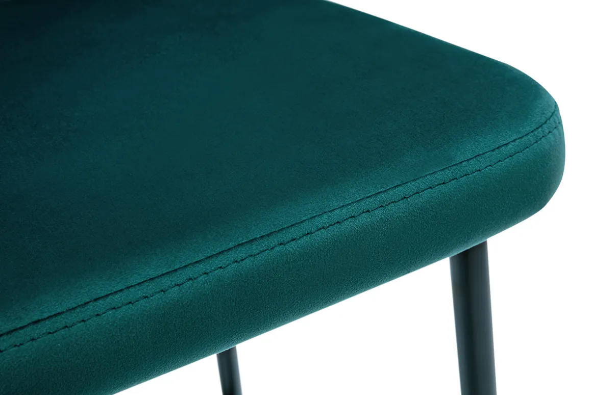 Hot Miliboo Taburete de bar moderno terciopelo azul petróleo 78 cm DALLY