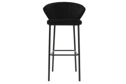 Discount Miliboo Taburete de bar moderno terciopelo negro 78 cm DALLY