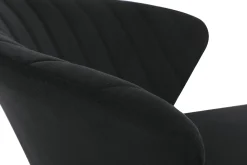 Discount Miliboo Taburete de bar moderno terciopelo negro 78 cm DALLY