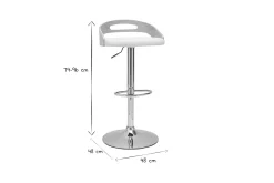 Shop Miliboo Taburete de bar regulable en altura moderno madera clara y blanco MANO