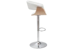 Hot Miliboo Taburete de bar regulable blanco y madera clara OKTAV