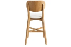 Flash Sale Miliboo Taburete de bar roble y asiento blanco A65 cm LUCIA