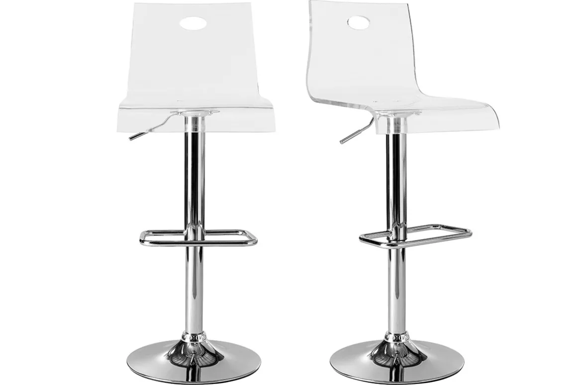 Store Miliboo Taburete de bar SATURNO de metacrilato transparente (lote de dos)