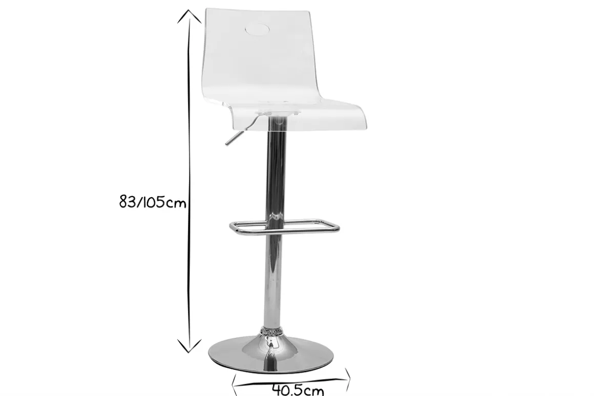 Store Miliboo Taburete de bar SATURNO de metacrilato transparente (lote de dos)