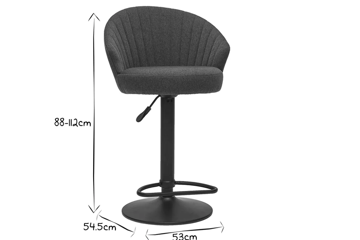 Outlet Miliboo Taburete de bar tejido gris IZAAC